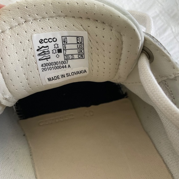 Ecco Womenās Soft 7 White Leather Sneakers Trainers Runners Size 40 / 9-9.5 - Picture 14 of 16